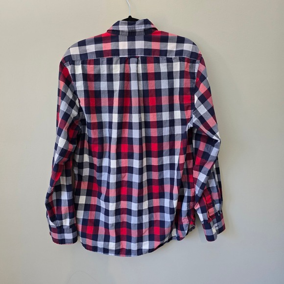 Grayers Clothiers Mens L G Plaid Button Down Long Sleeve Shirt Red Blue White - Picture 6 of 9